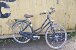 A PENDLETON ASHWELL LADIES BIKE in black with 5 speed lever tip gears, 19in frame