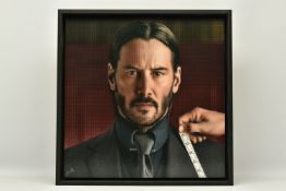NICK HOLDSWORTH (BRITISH CONTEMPORARY) 'JOHN WICK', a portrait of Keanu Reeves as his film
