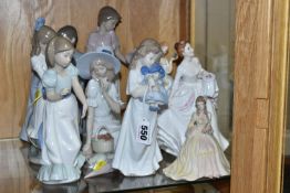 A GROUP OF NAMED PORCELAIN FIGURINES, comprising Royal Doulton figures 'Paula' HN 3234 and 'Carol'