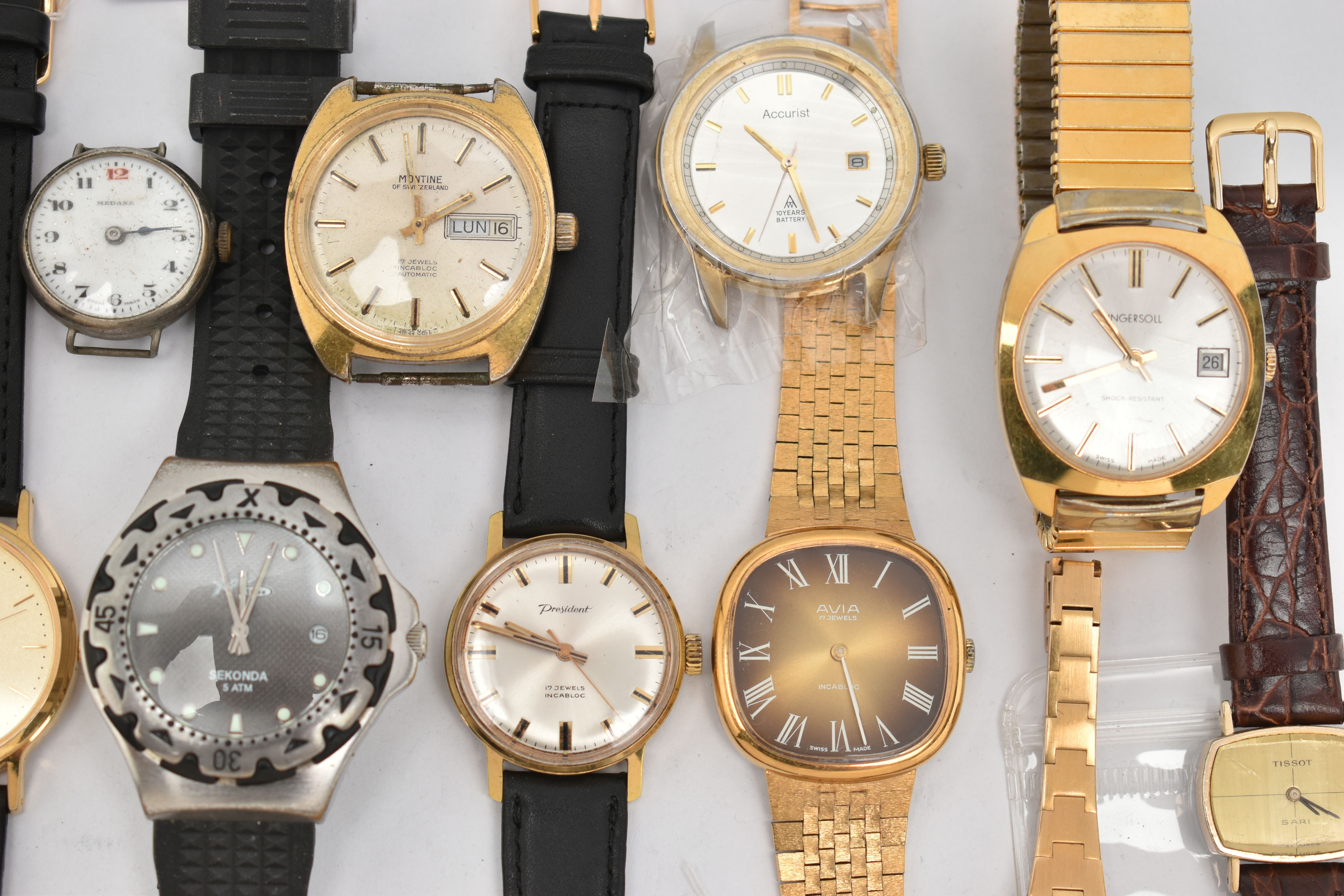A SELECTION OF WRISTWATCHES, mostly gents watches with names to include 'Sekonda Expose' with rubber - Image 3 of 5