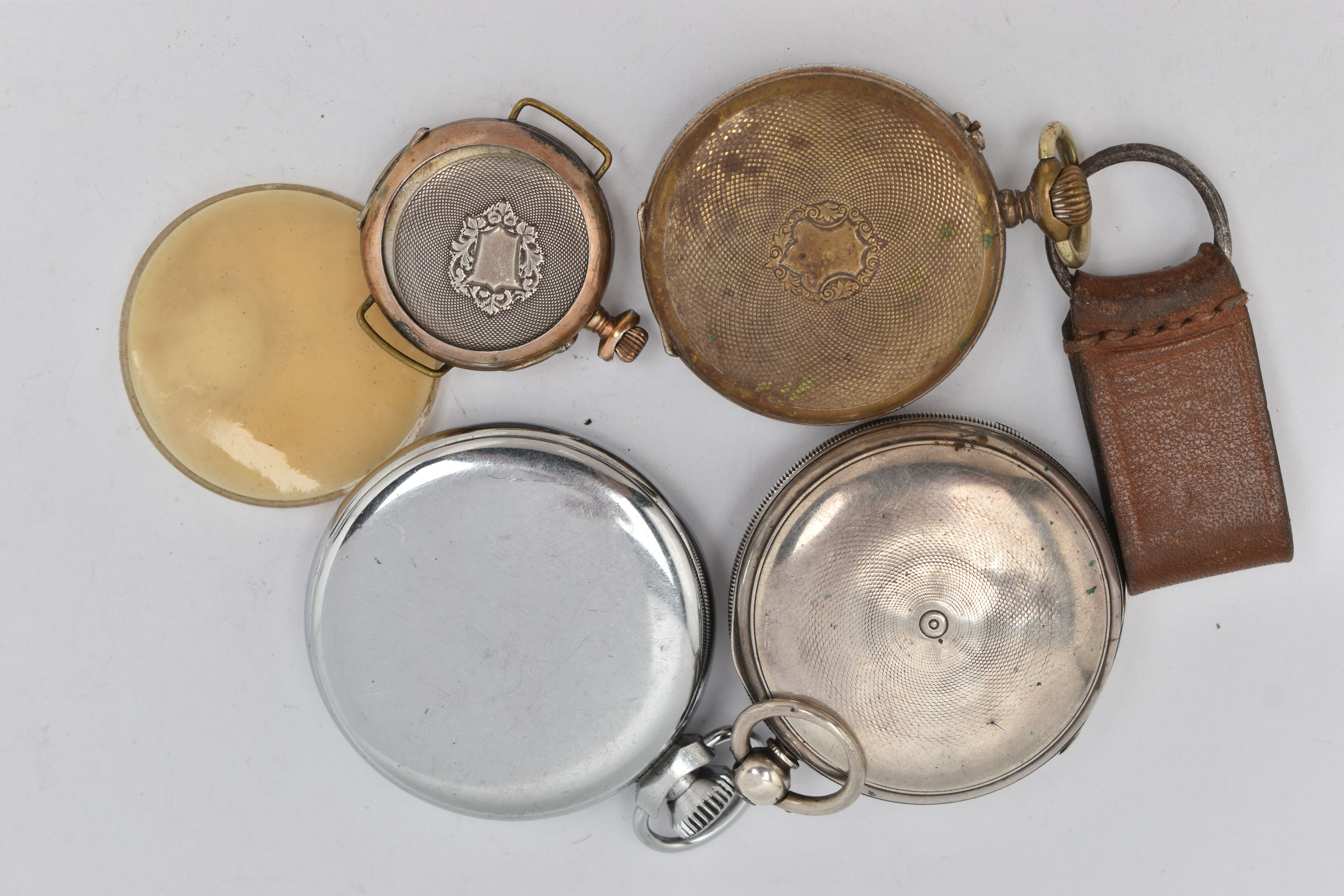A SELECTION OF POCKET WATCHES, to include a late Victorian silver pocket watch, the enamel dial with - Image 3 of 4