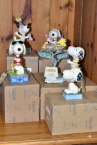 FIVE BOXED ENESCO JIM SHORE 'PEANUTS' FIGURES, comprising Nest Warming Gift no 4054079, My Best