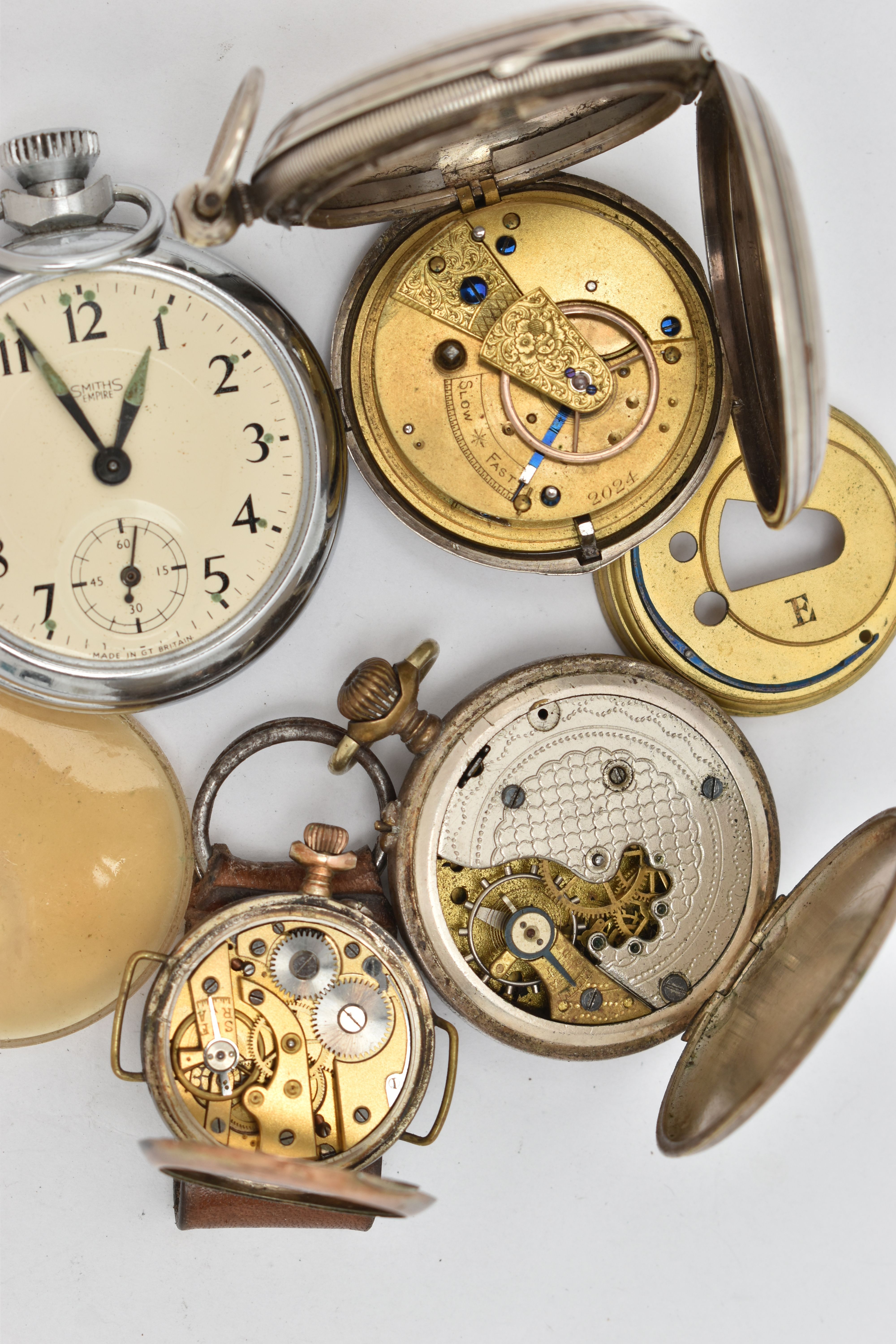 A SELECTION OF POCKET WATCHES, to include a late Victorian silver pocket watch, the enamel dial with - Image 4 of 4