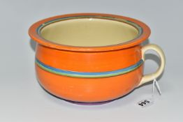 A 'FANTASQUE' CHAMBER POT BY CLARICE CLIFF, Wilkinson Ltd. orange, blue, purple and green banding