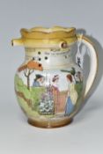 A LATE 19TH/EARLY 20TH CENTURY BURLEIGH PUZZLE JUG, decorated with scenes of a village fair 'Oh Dear