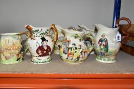 A GROUP OF CROWN DEVON JUGS AND TANKARDS, jugs comprising I Love a Lassie (no musical movement,
