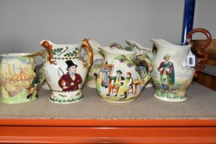 A GROUP OF CROWN DEVON JUGS AND TANKARDS, jugs comprising I Love a Lassie (no musical movement,