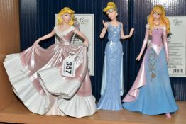 THREE BOXED DISNEY SHOWCASE COLLECTION FIGURINES, 'Couture De Force' comprising Cinderella