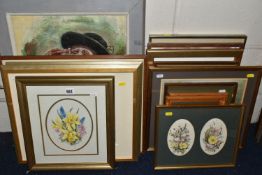 A SMALL QUANTITY OF DECORATIVE PAINTINGS AND PRINTS ETC, comprising a John Straw watercolour