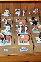 TWELVE BOXED ENESCO 'COUNTRYSIDE COUTURE' FIGURES, comprising two each of Douglas the Highland cow