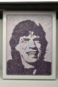 JIM DOWIE (BRITISH CONTEMPORARY) 'MICK JAGGER', a portrait of the Rolling Stones frontman, signed