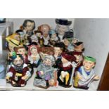 A COLLECTION OF TOBY JUGS AND CHARACTER JUGS, twenty two pieces by Burgess & Leigh 'Burleigh