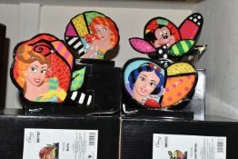 FOUR BOXED ENESCO DISNEY SHOWCASE 'BRITTO' ORNAMENTS, comprising Snow White 6001004, Mickey & Minnie