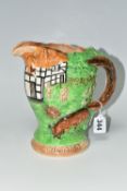 A BURLEIGH WARE RELIEF MOULDED 'TALLY-HO' JUG, the top rim incised 'TAN-TIVVY TAN-TIVVY QUORN',