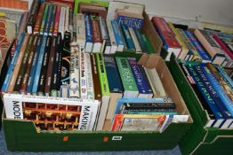 SIX BOXES OF BOOKS containing approximately 170 miscellaneous titles in hardback and paperback