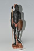 AN AUSTRALIAN MID-CENTURY PIETER VAN DER HELDER ABORIGINAL FIGURE, a slip cast ceramic figure of a