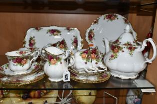 A QUANTITY OF ROYAL ALBERT 'OLD COUNTRY ROSES' PATTERN TEAWARE, comprising a teapot (marked as