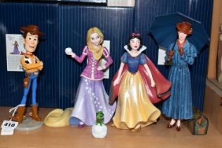 FOUR BOXED ENESCO DISNEY SHOWCASE FIGURES, comprising Rapunzel with Pascal (two figures in one) no