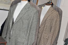 A GROUP OF SIX GENTLEMEN'S 'HARRIS TWEED' JACKETS, 100% wool, patterns include Hound's Tooth,
