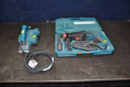 A MAKITA HR2400 SDS DRILL in case with bits (PAT pass and working) and a 1901 power planer (PAT fail