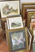 A QUANTITY OF DECORATIVE FRAMED PRINTS, artists include Vernon Ward, John Lavery, Charles Burton