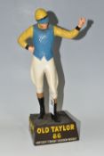 BREWERIANA: AN OLD TAYLOR 86 KENTUCKY STRAIGHT BOURBON WHISKEY ADVERTISING FIGURE, rubberoid
