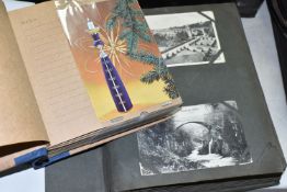 TWO ALBUMS OF POSTCARDS containing approximately 405 miscellaneous examples, album one contains