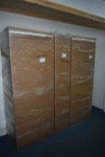 THREE BRAND NEW WARDROBES, to include a pair of double door wardrobes, width 76cm x depth 56cm x