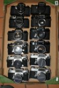 ONE BOX OF VINTAGE MIRANDA CAMERAS, twelve cameras comprising models EE, EE2, Senorex II, Automex