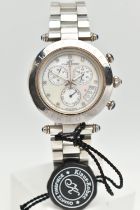 A 'KLAUS KOBEC' WRISTWATCH, quartz movement, round mother of pearl chronograph dial, signed 'Klaus-