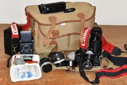 CANON PHOTOGRAPHIC EQUIPMENT ETC, comprising a Canon A1 35mm SLR film camera body, 50mm f1.8 lens,