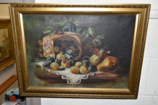 A SMALL QUANTITY OF PAINTINGS AND PRINTS ETC, to include an oil on canvas still life study of