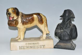 TWO COGNAC ADVERTISING FIGURES, comprising a rubberoid 'Courvoisier Cognac' advertising bust of