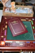 A FRANKLIN MINT MONOPOLY COLLECTORS EDITION SET, board mounted on wooden box with single draw