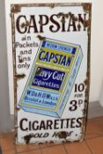 AN ENAMEL 'CAPSTAN' CIGARETTE SHOP SIGN, Navy Cut Cigarettes, pre - decimal, height 92cm x width