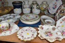 A COLLECTION OF NAMED DECORATIVE CERAMICS ETC, to include Royal Crown Derby - two Royal Antoinette