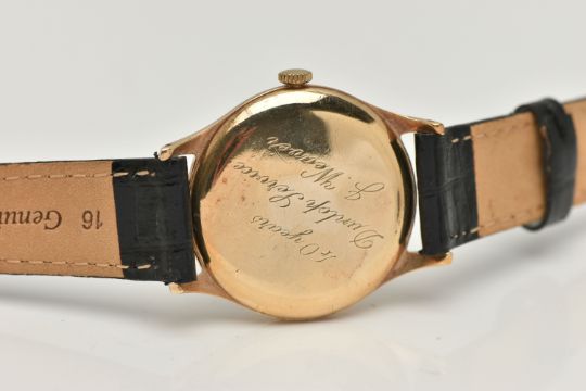 A 9CT GOLD 'GARRARD' WRISTWATCH, hand wound movement, round dial signed 'Garrard' Arabic numerals, - Image 5 of 6