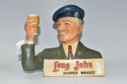 BREWERIANA: A LONG JOHN WHISKY ADVERTISING DISPLAY FIGURE, a rubberoid bust of a Scottish