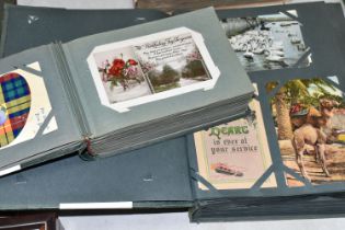 TWO ALBUMS OF POSTCARDS containing approximately 391 miscellaneous examples from the early 20th