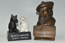 TWO SCOTCH WHISKY ADVERTISING FIGURES, comprising a rubberoid 'Auld Shepp Scotch Whisky' advertising