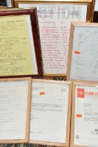 SIX FRAMED FACSIMILE ITEMS OF CORRESPONDENCE RELATING TO THE WHO to include three takings ledgers,