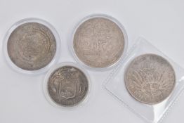 A PARCEL OF SILVER COINS, to include Egypt 20 Piastres 1917, a Turkey 6 Kurus 1836, and a Danish Two