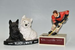 TWO WHISKY ADVERTISING FIGURES, comprising a plastic 'Canadian Club' whisky display figure of an ice