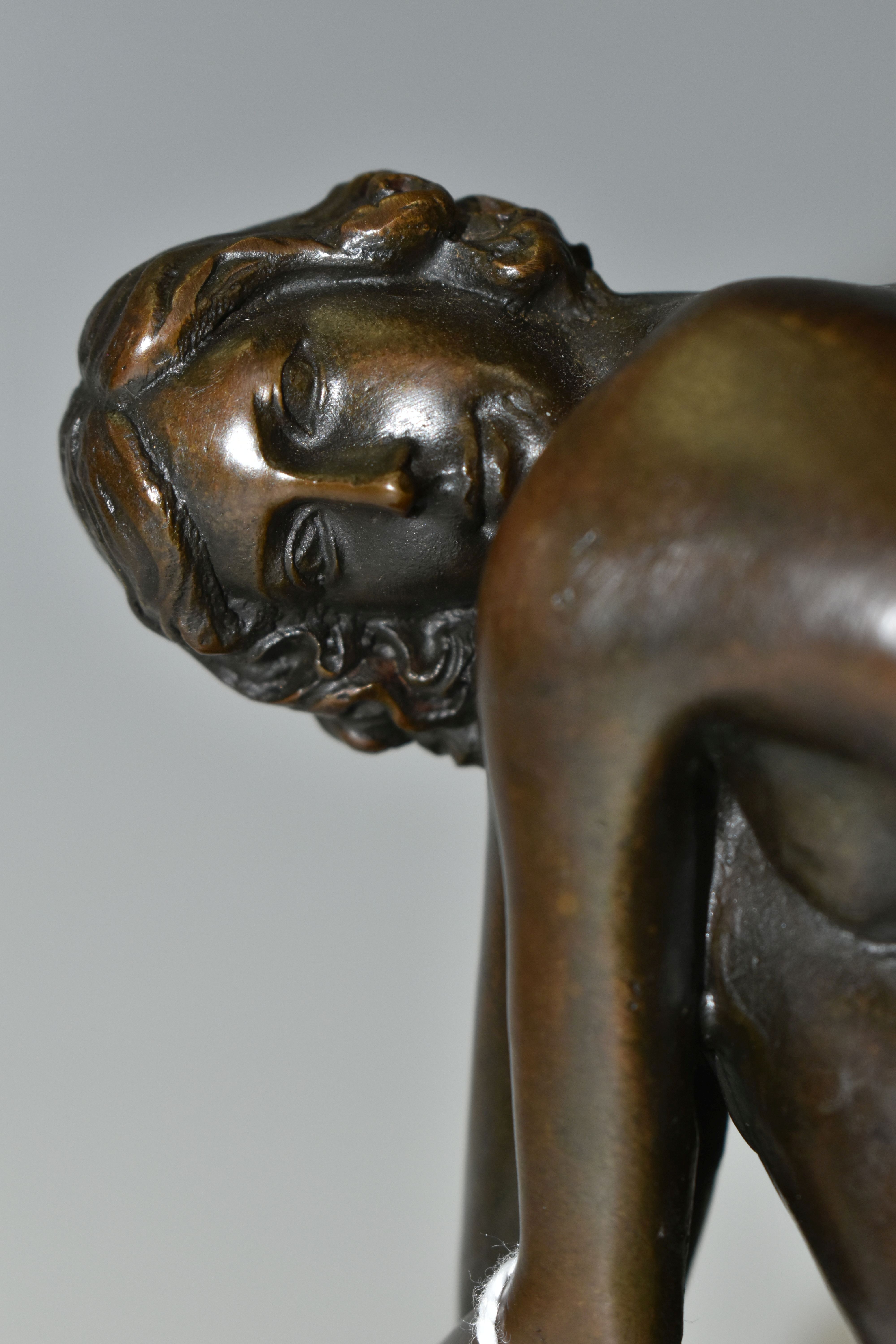 A BRONZE FIGURE OF AN EROTIC YOUNG WOMAN, created by Portuguese artist Milo, 'Dreaming', fixed to - Image 7 of 8