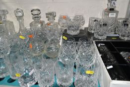 A QUANTITY OF CUT CRYSTAL AND GLASSWARE, comprising a boxed set of six Royal Doulton Crystal