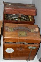 TWO WOODEN CASED PIGEON CLOCKS, one is a Toulet Imperator, No.44022, the other by the Automatic