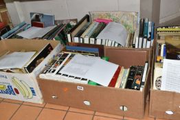 SEVEN BOXES OF BOOKS AND MAGAZINES, over two hundred titles to include antiques, military history,