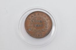 A CV BROOKE RARE SARAWAK ONE CENT COIN 1941 (Has some Staining Around the legend Obverse) believed