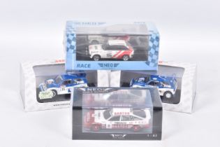 FOUR BOXED 1:43 SCALE MODEL VEHICLES to include a Vitesse-Skid Mg Metro 6r4 ComputerVision no.10