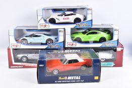 SIX BOXED AMERICAN BRANDED 1:18 SCALE DIECAST MODEL VEHICLES, to include a Greenlight Limited